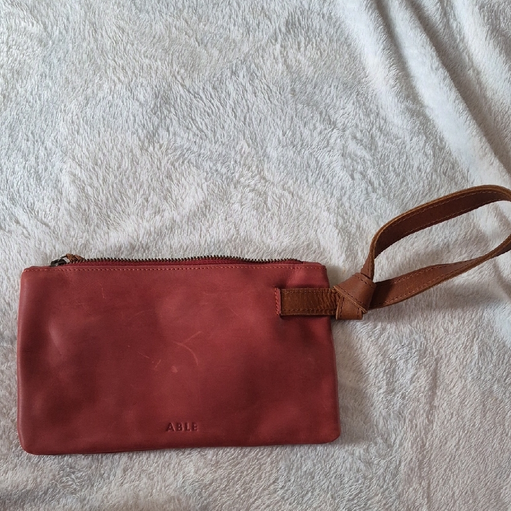 Able Leather Wristlet EUC